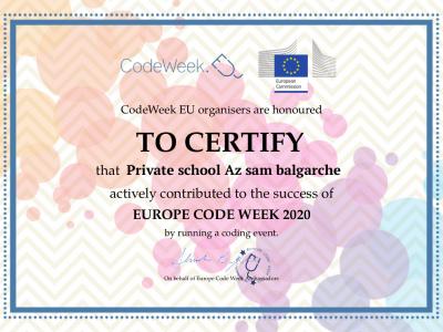 #CODEWEEK 2020 В ЧСУ АЗ СЪМ БЪЛГАРЧЕ